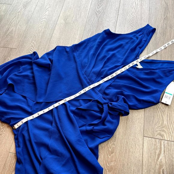 NWT London Style Collection Azure Blue Wrapover Jumpsuit Size 16 - Picture 6 of 8
